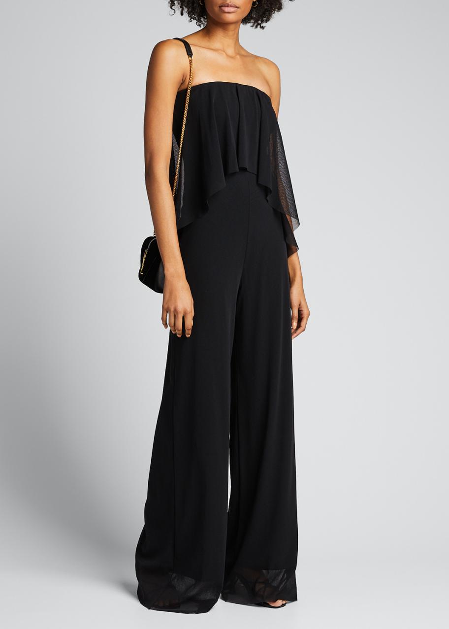 Fuzzi Strapless Solid Ruffle Jumpsuit - Bergdorf Goodman