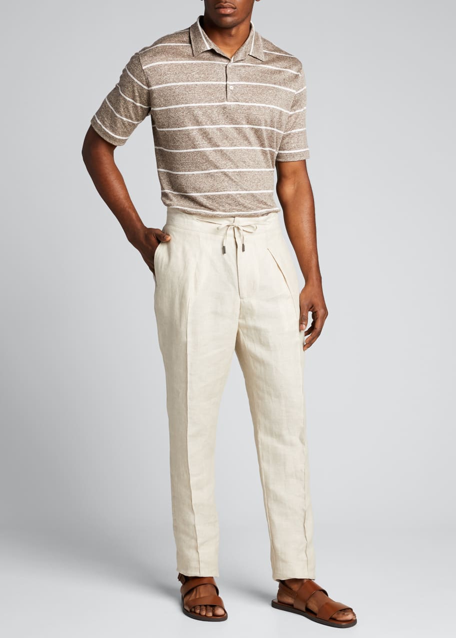 Mens pleated tapered trousers deals