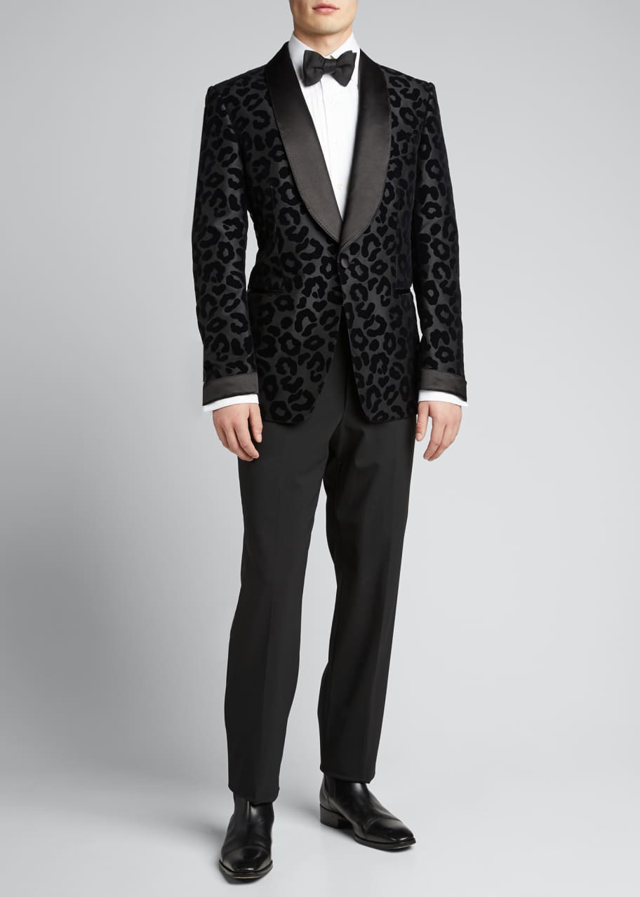 FORD Men's Peak-Lapel Leopard-Flock Shelton Dinner Jacket Bergdorf Goodman