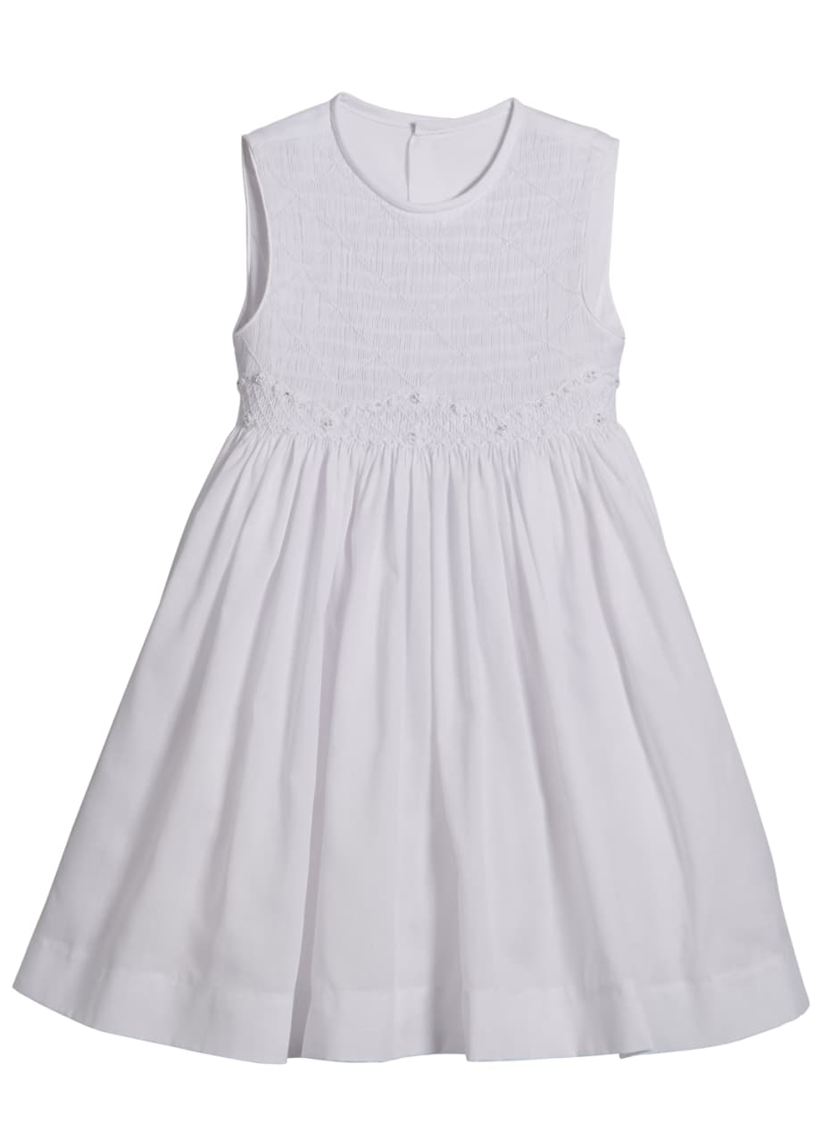 Luli & Me White Smocked Dress, Size 2-4T - Bergdorf Goodman