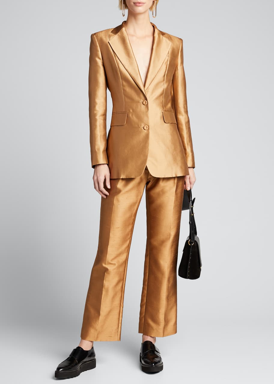 Silk shantung pants online