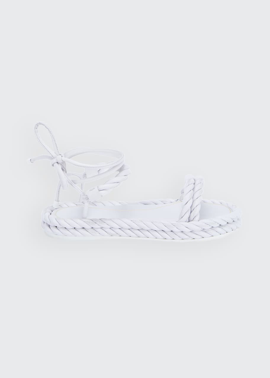 Image 1 of 1: The Rope Grecian Ankle-Wrap Flat Sandals