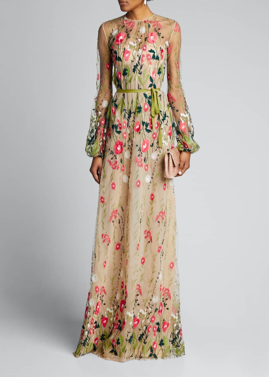 Floral applique gown sale