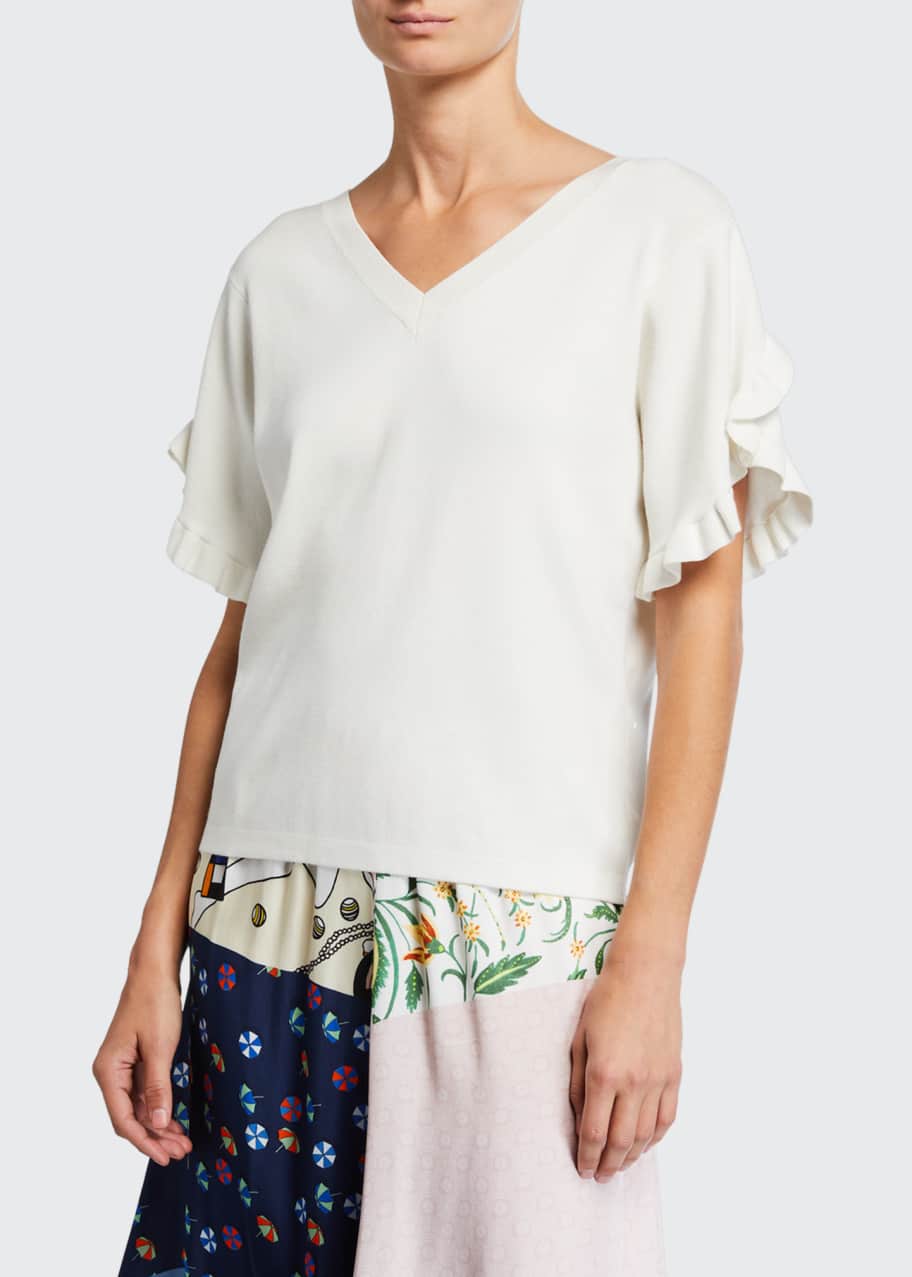 SEE BY CHLOE - 最終価格♥️♦️SEE BY CHLOE frill knit tops. See by Chloe Feminine Frilly Knit Top - Bergdorf Goodman