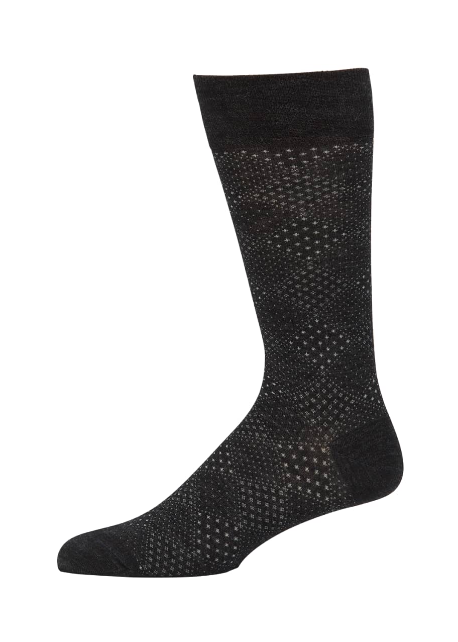 Image 1 of 1: Men's Diamond Pindot Wool-Blend Socks
