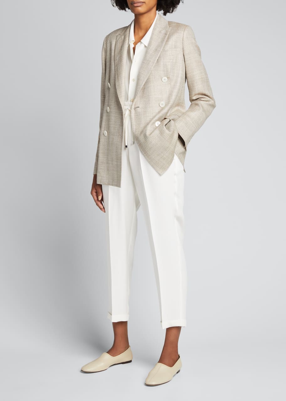 Kiton Cuffed Silk Jogger Pants Bergdorf Goodman