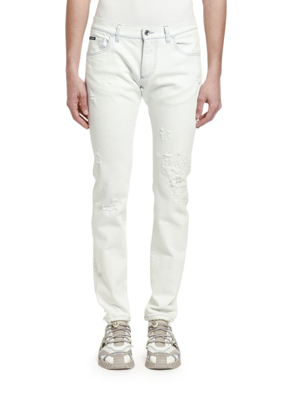 Image 1 of 1: Men's Distressed Slim-Fit Jeans