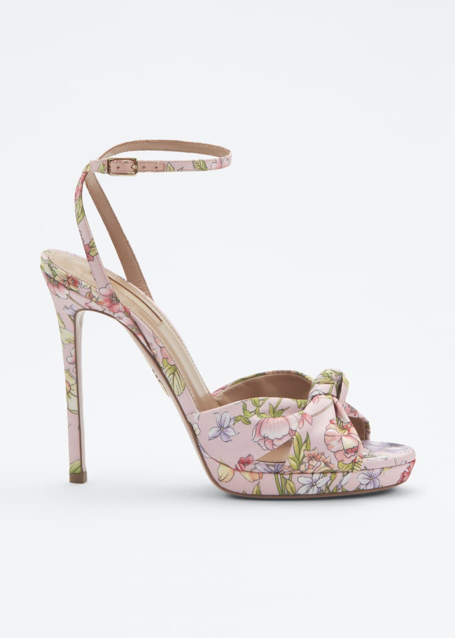 Aquazzura Chance Foulard Platform Sandals - Bergdorf Goodman