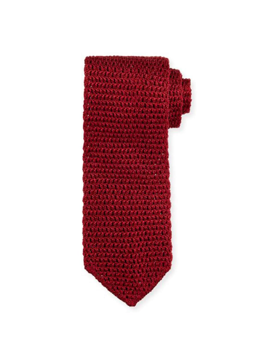 Image 1 of 1: Men's Solid Silk Knit Tie