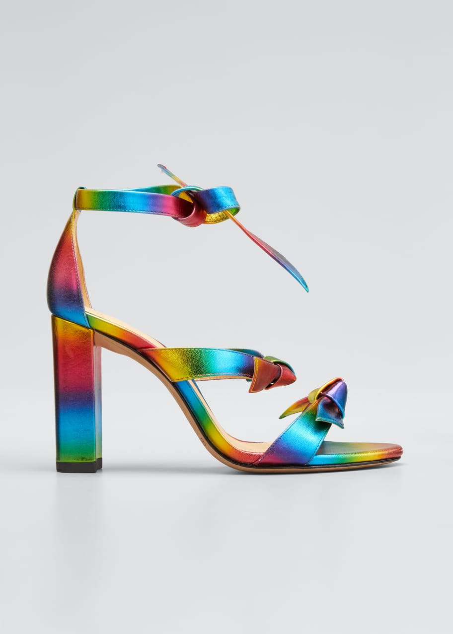 Image 1 of 1: Lolita Rainbow Knotted Ankle-Tie Sandals