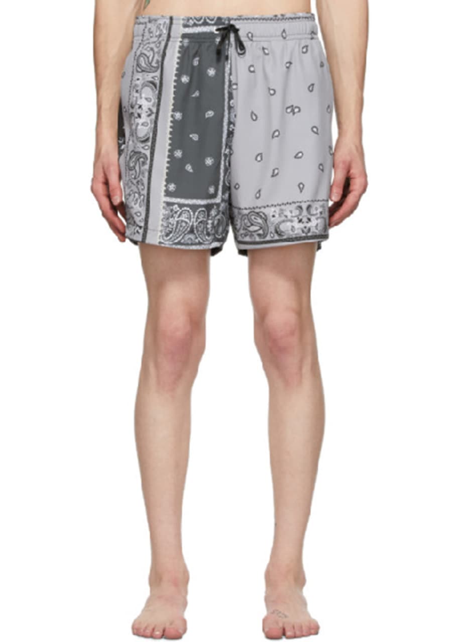 Amiri Men's Bandana Reconstructed Swim Shorts Bergdorf Goodman