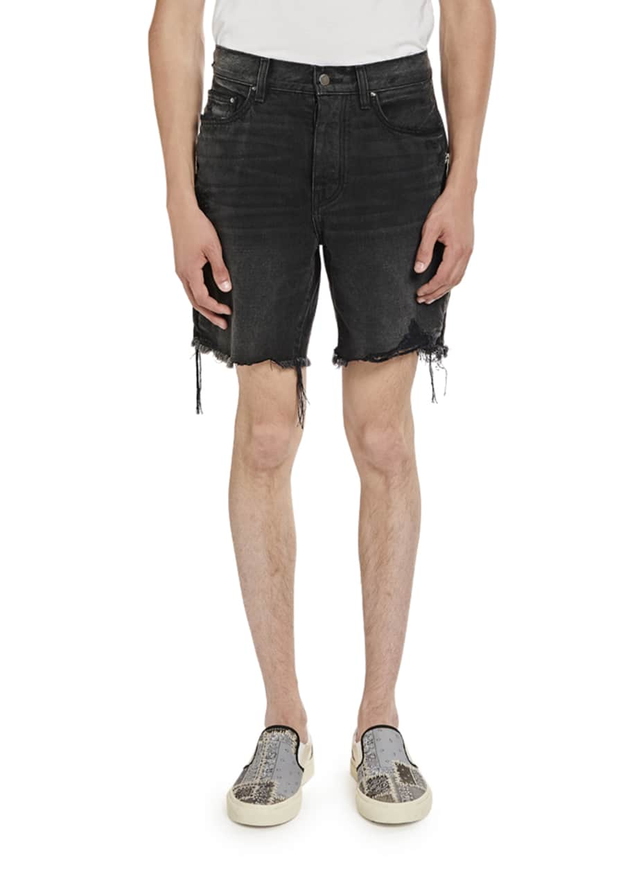 Amiri Men's Half Track Denim Shorts - Bergdorf Goodman