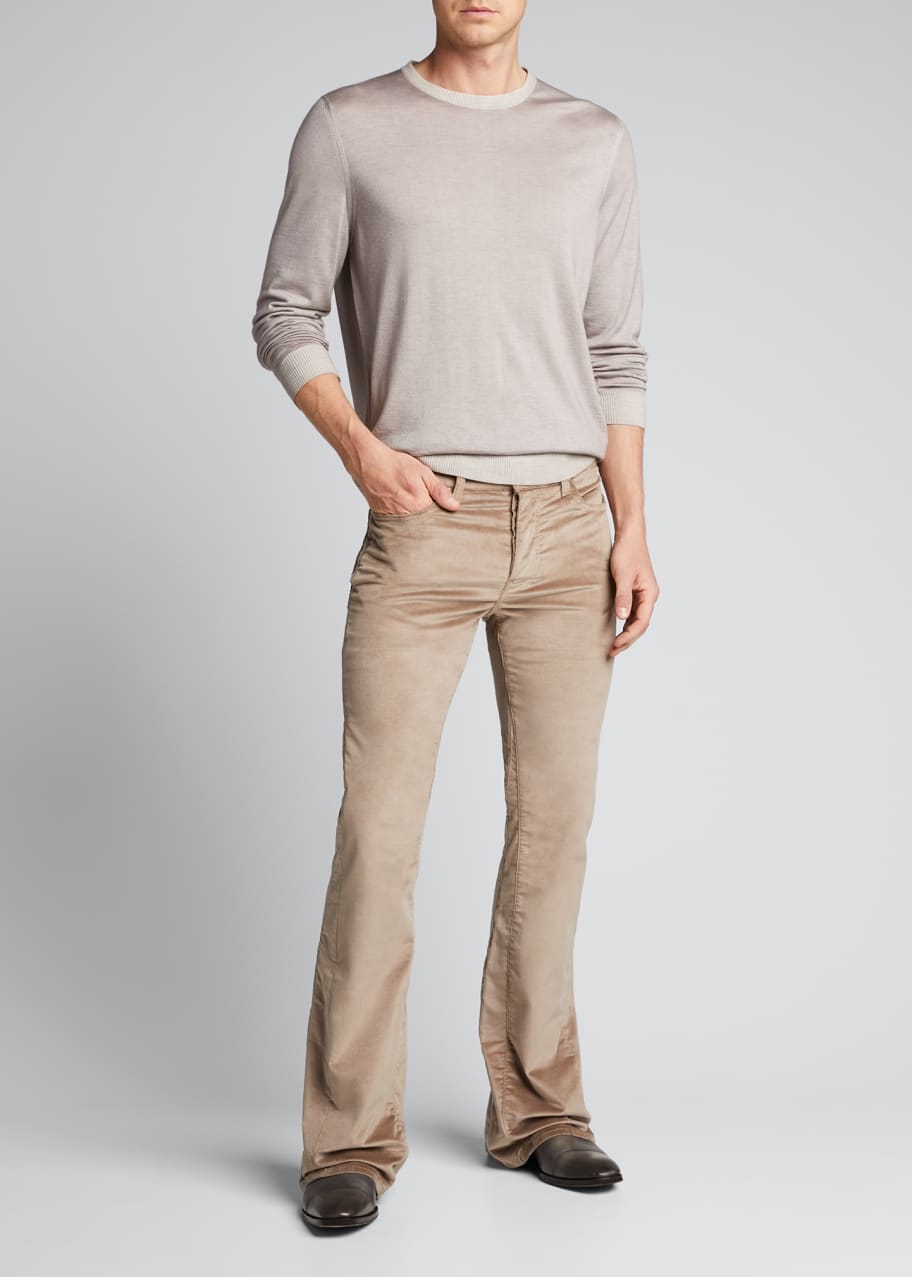 Image 1 of 1: Men's Velour Flare Stack Pants