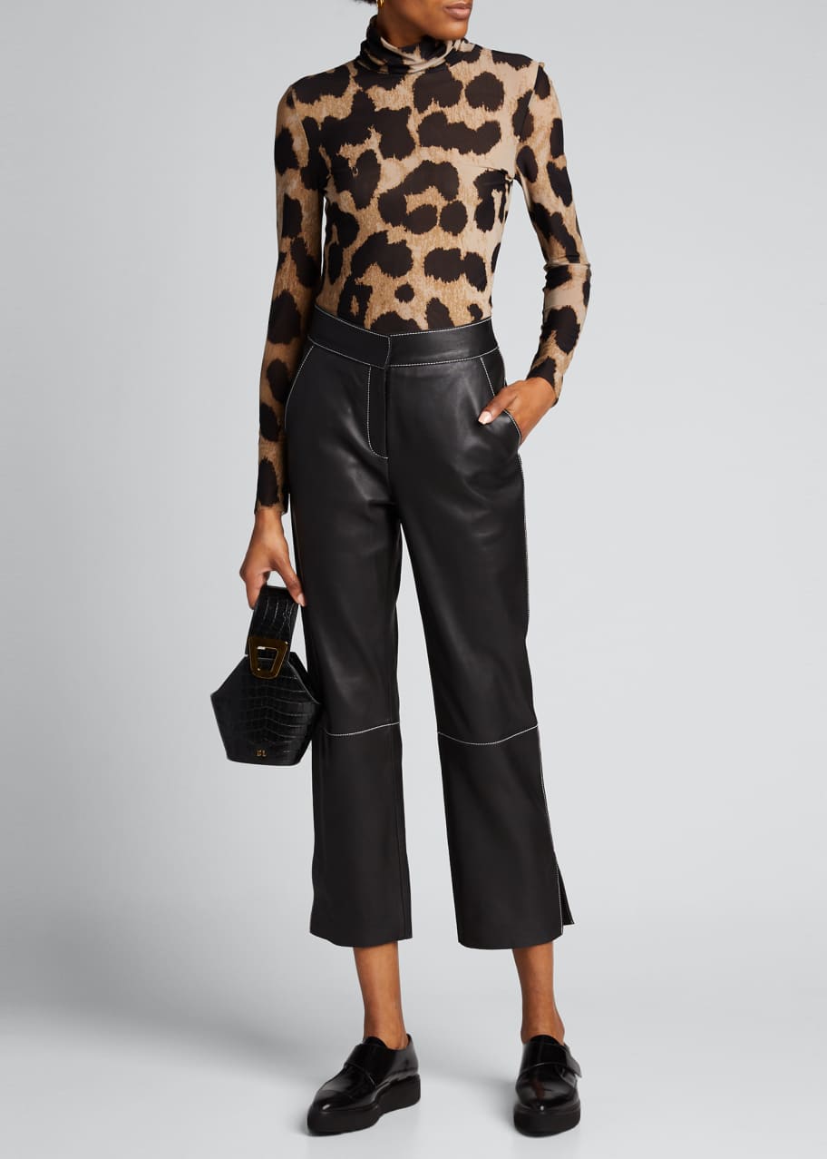 Mesh cheetah print top top
