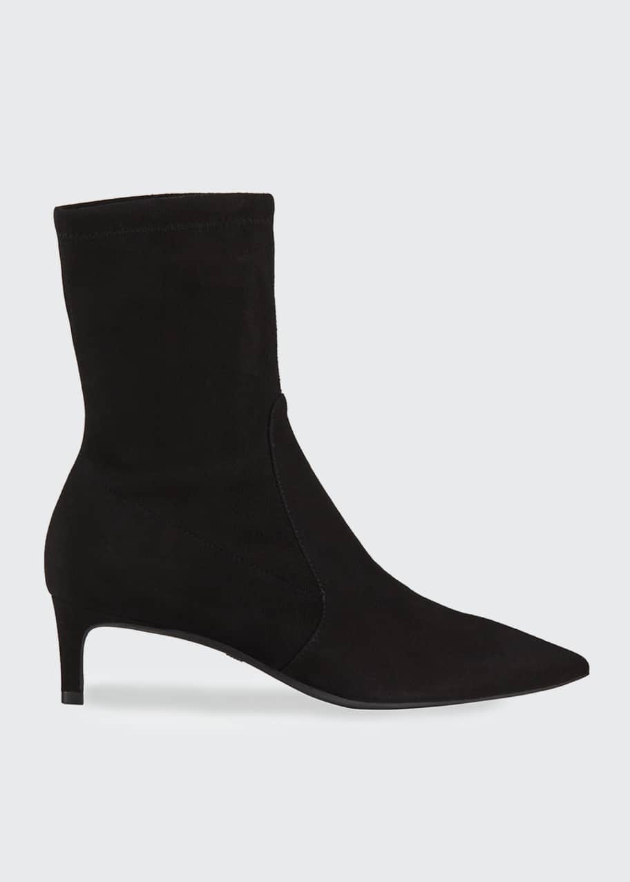 Stuart Weitzman Wren 75 Stretch Suede Booties Bergdorf Goodman