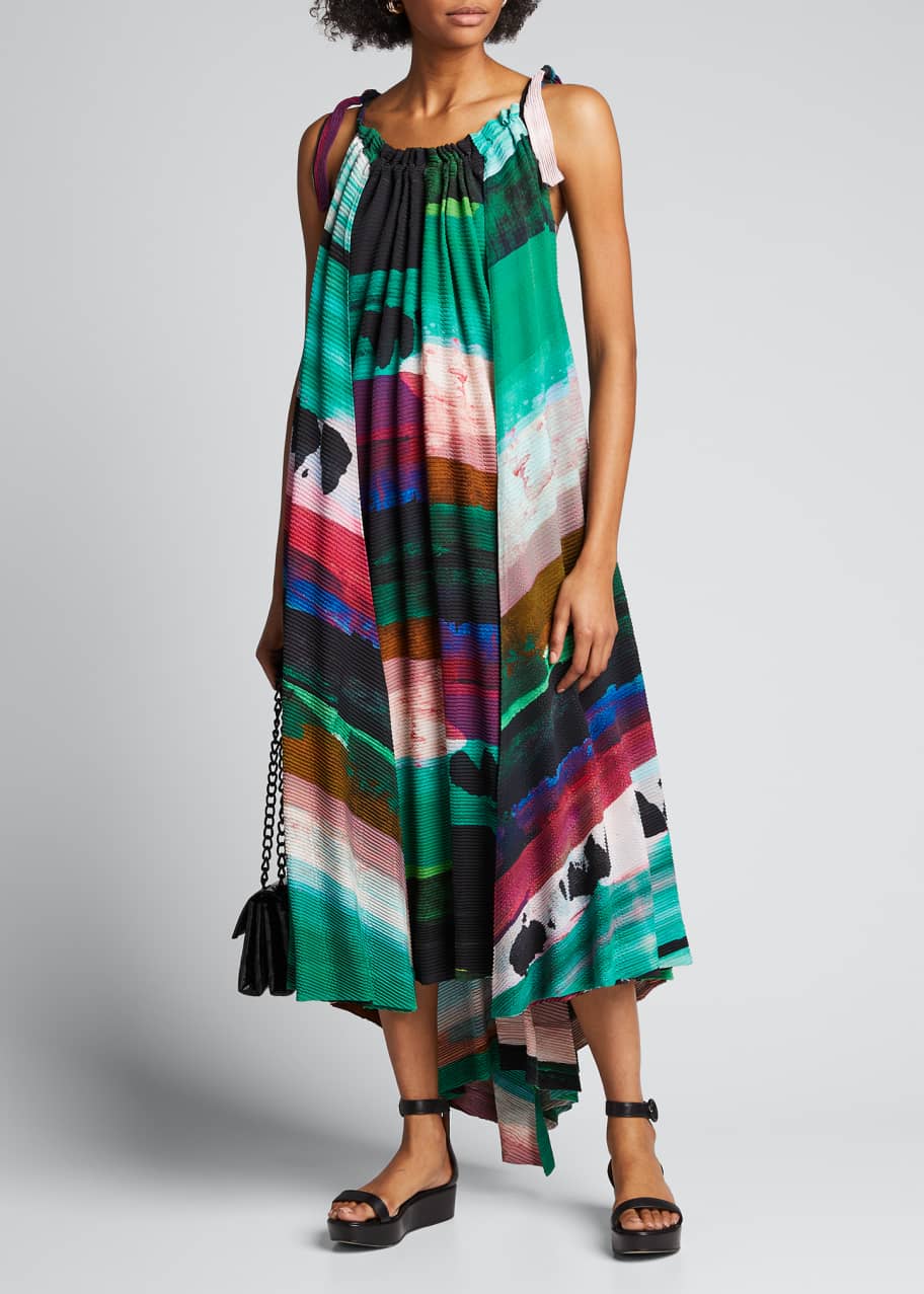 Issey Miyake Abstract print Panorama Pleated Dress - Bergdorf Goodman