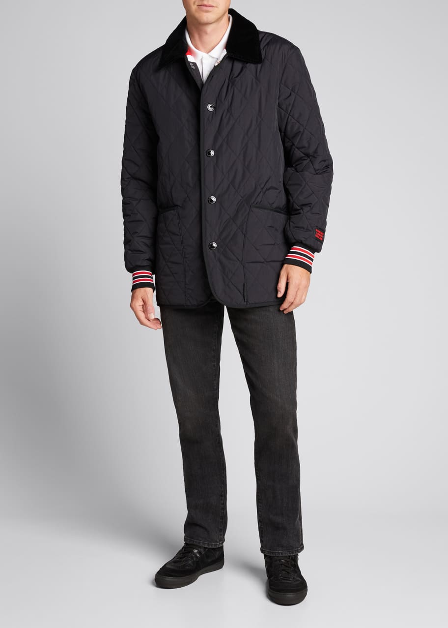 Burberry men's quilted barn jacket top