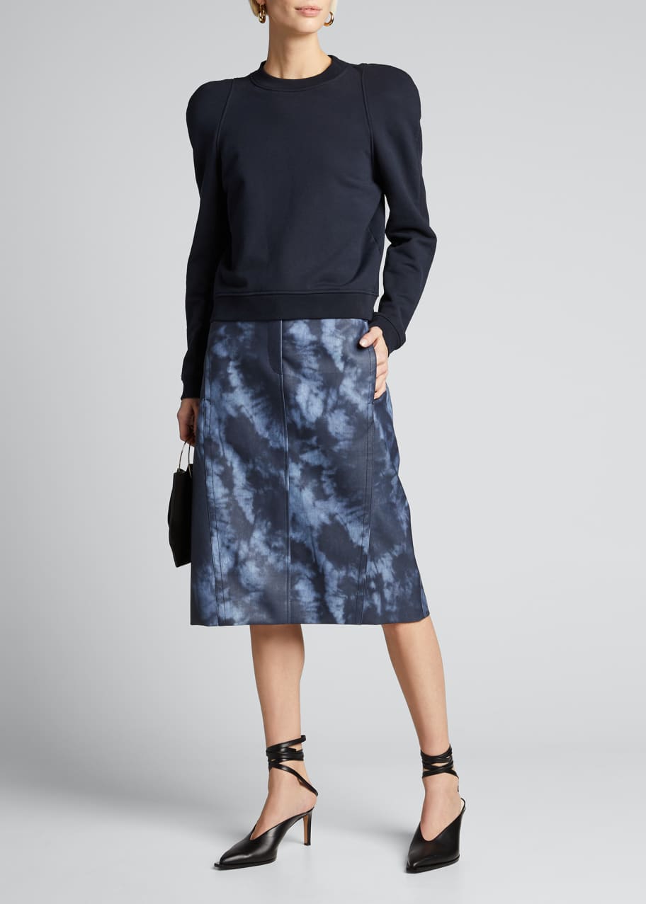 Tibi Sculpted Shoulder Sweatshirt Bergdorf Goodman