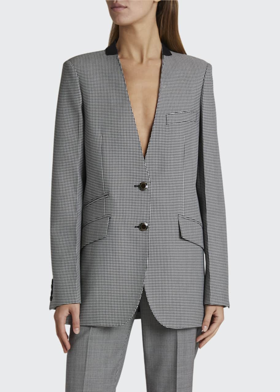 Image 1 of 1: Houndstooth Relaxed-Fit Blazer