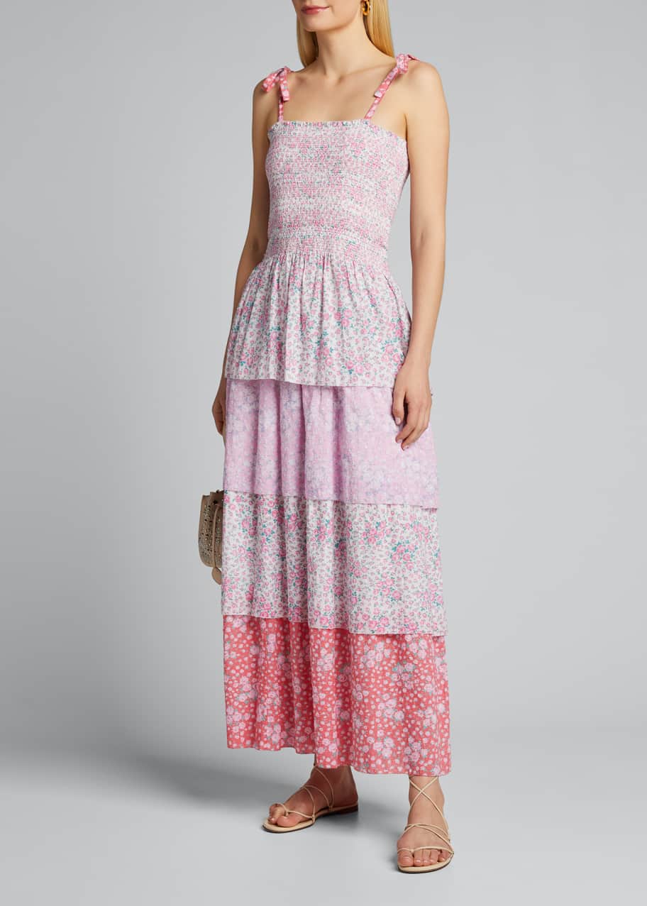 Caressa Smocked Floral Maxi Dress