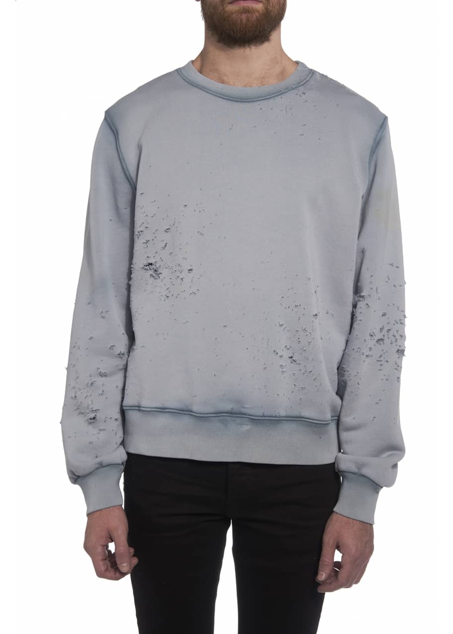 Amiri Men s Washed Shotgun Crewneck Sweater Bergdorf Goodman