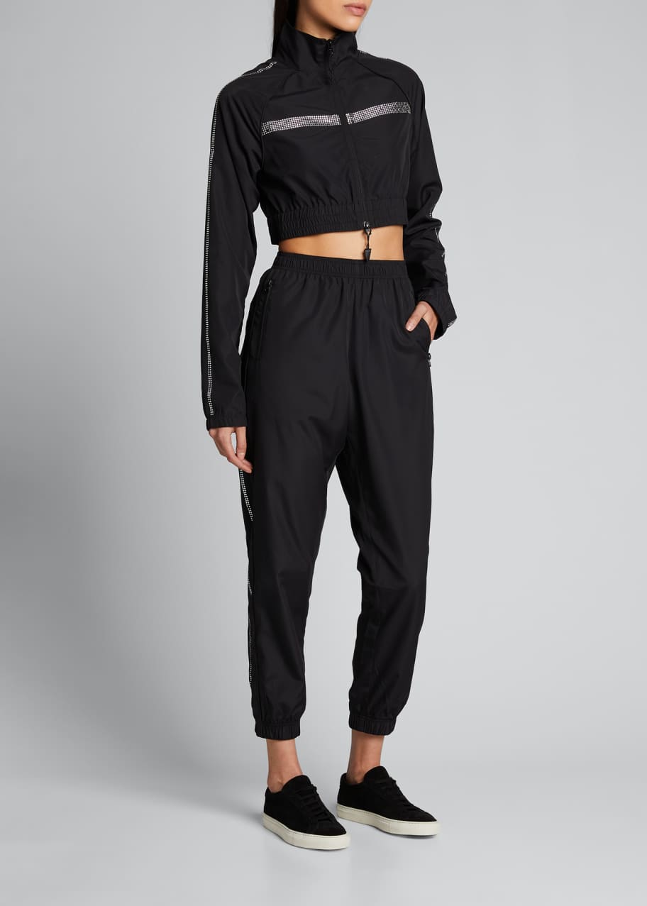 Adam Selman Sport Unisex Crystal Trim Track Pants Bergdorf Goodman