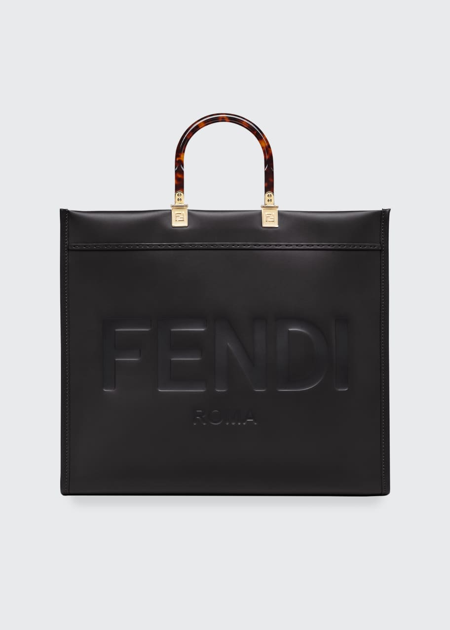 Fendi Roma Leather Logo Shopper Tote Bag - Bergdorf Goodman