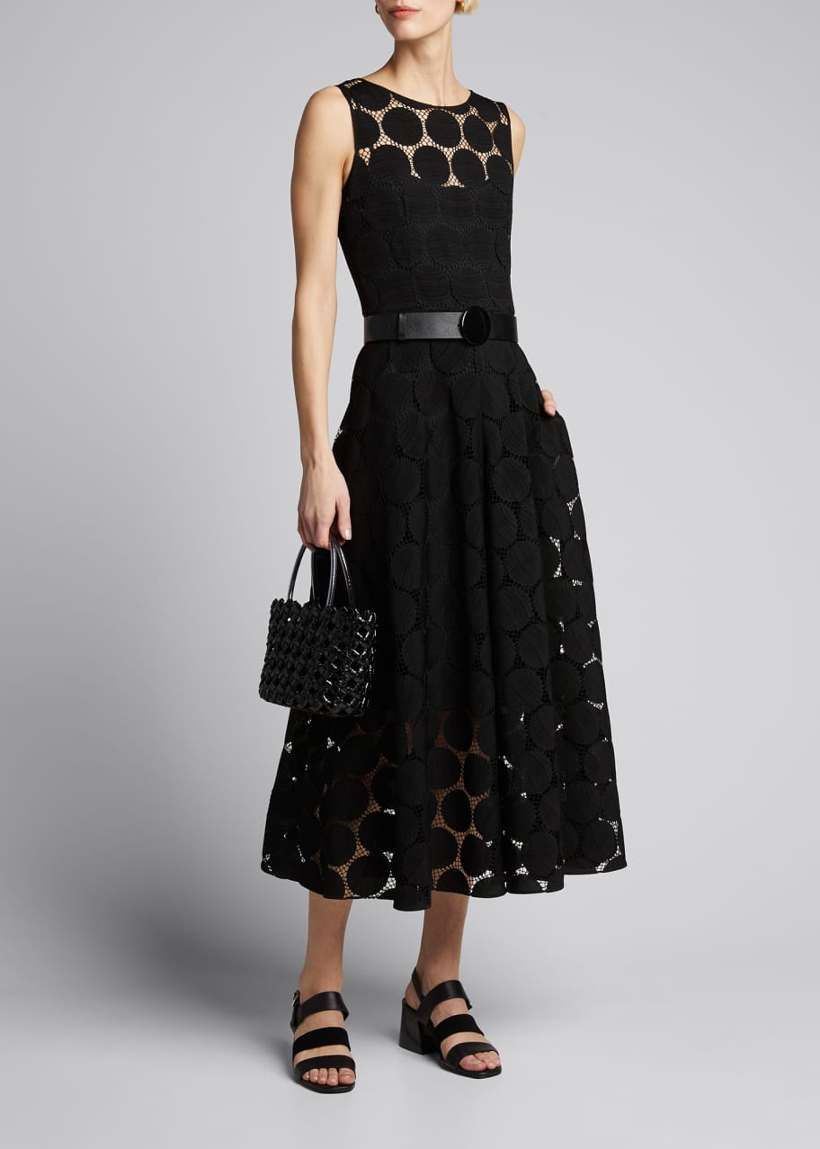 Image 1 of 1: Dotted Lace Cocktail Dress