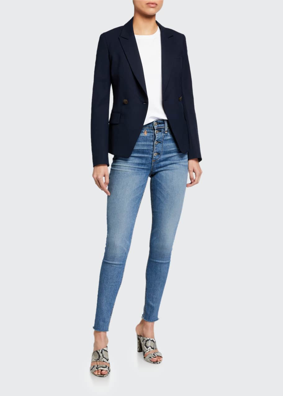Image 1 of 1: Nina High-Rise Skinny Jeans w/ Button Fly