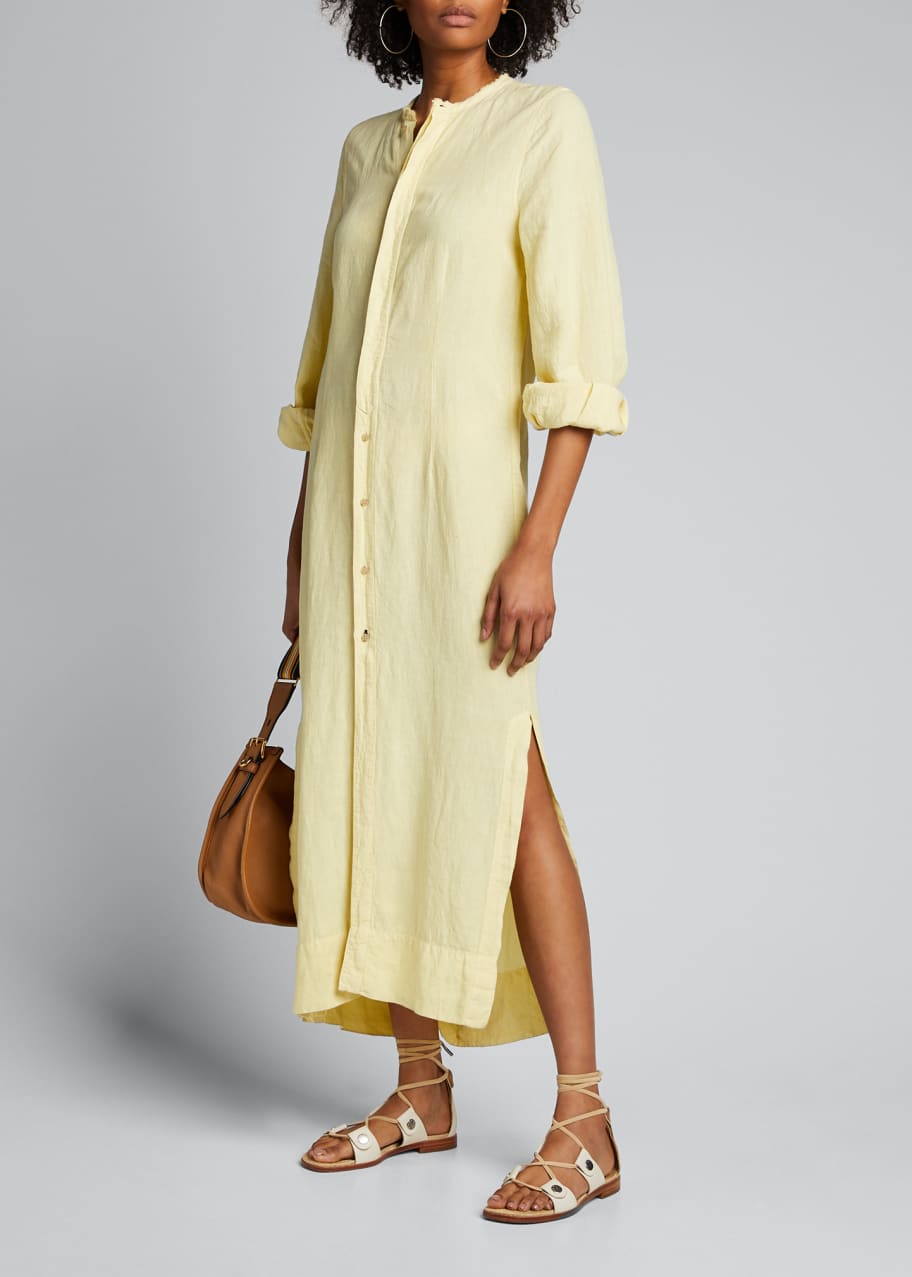 knee length dresses for ladies Linen Maxi Dress with Pockets main image 0