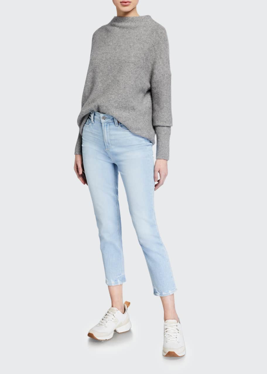 PAIGE Hoxton Slim Cropped Jeans with Stepped-On Hem - Bergdorf Goodman