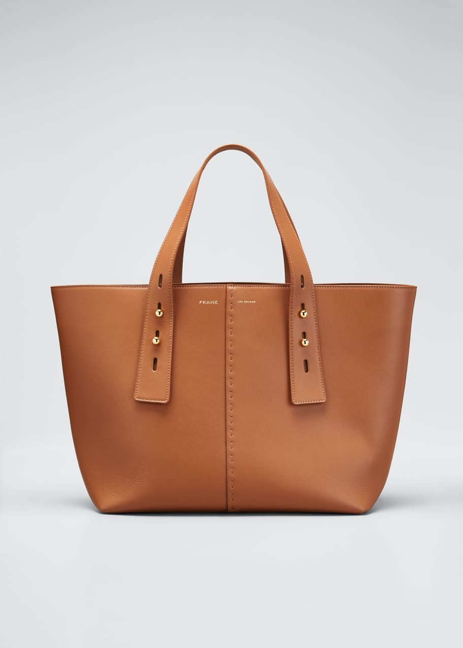 Image 1 of 1: Medium Leather Top Handle Tote Bag