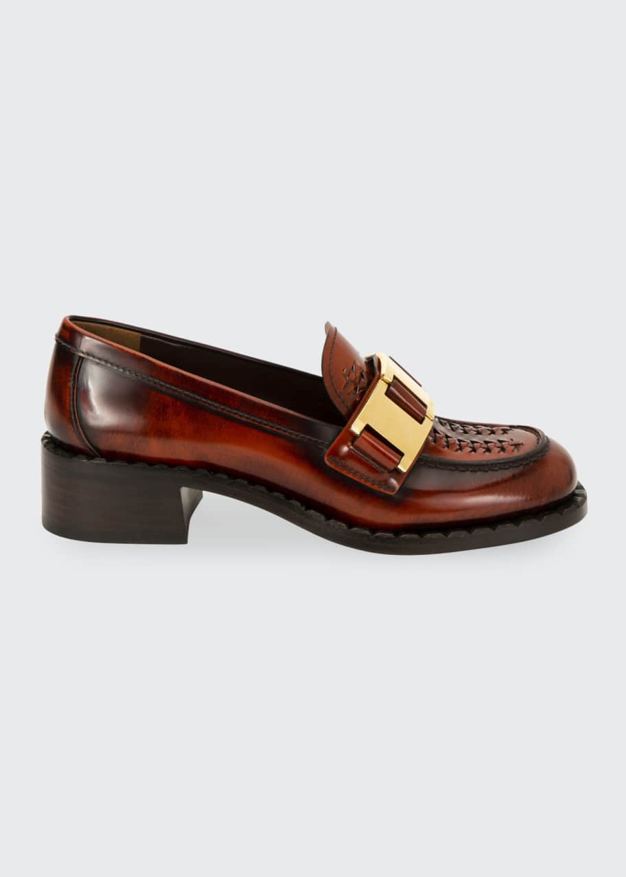 Leather chain 2025 loafers by prada