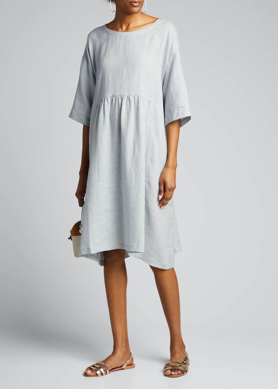 Image 1 of 1: Linen Half-Sleeve Dress