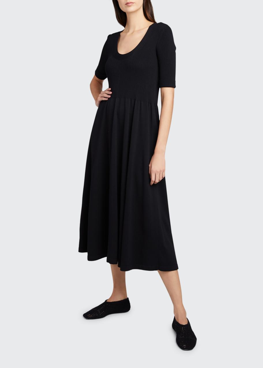 jersey dress 3 4 sleeve The Row Zakaria 3/4-Sleeve vestidos quinceañeras