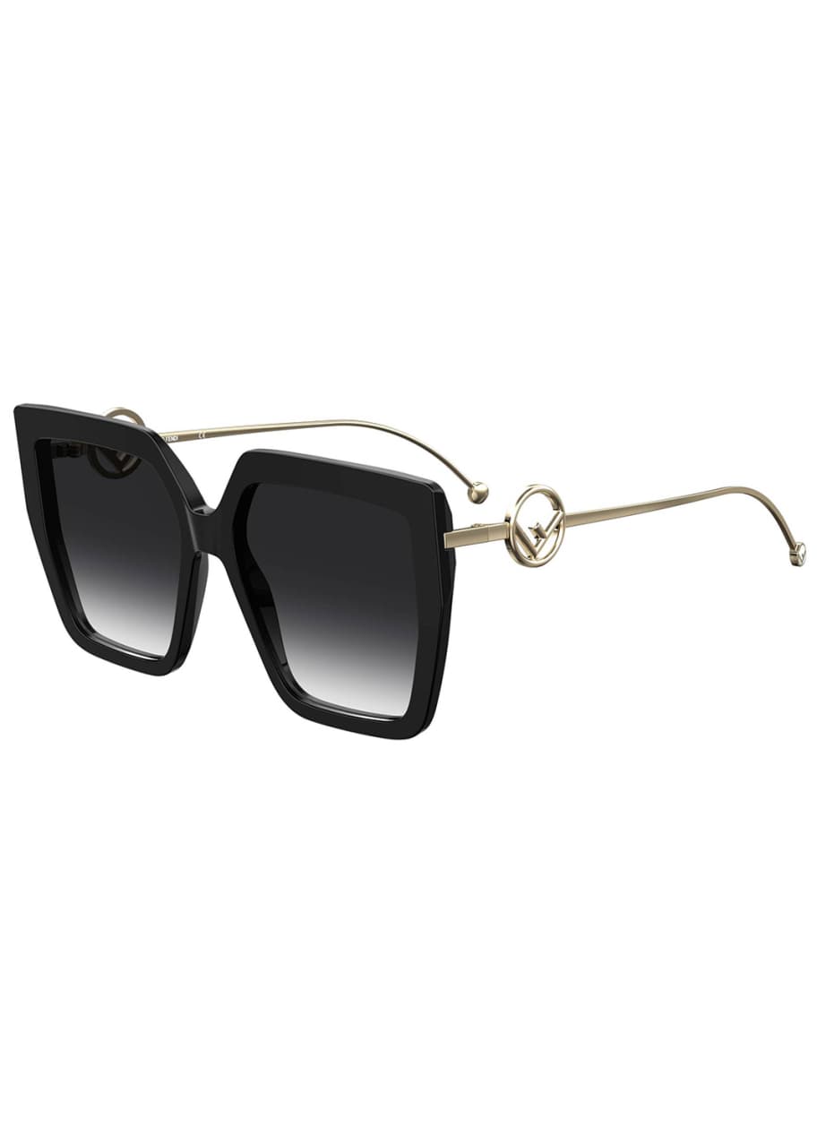 Fendi square ff best sale pattern acetate sunglasses