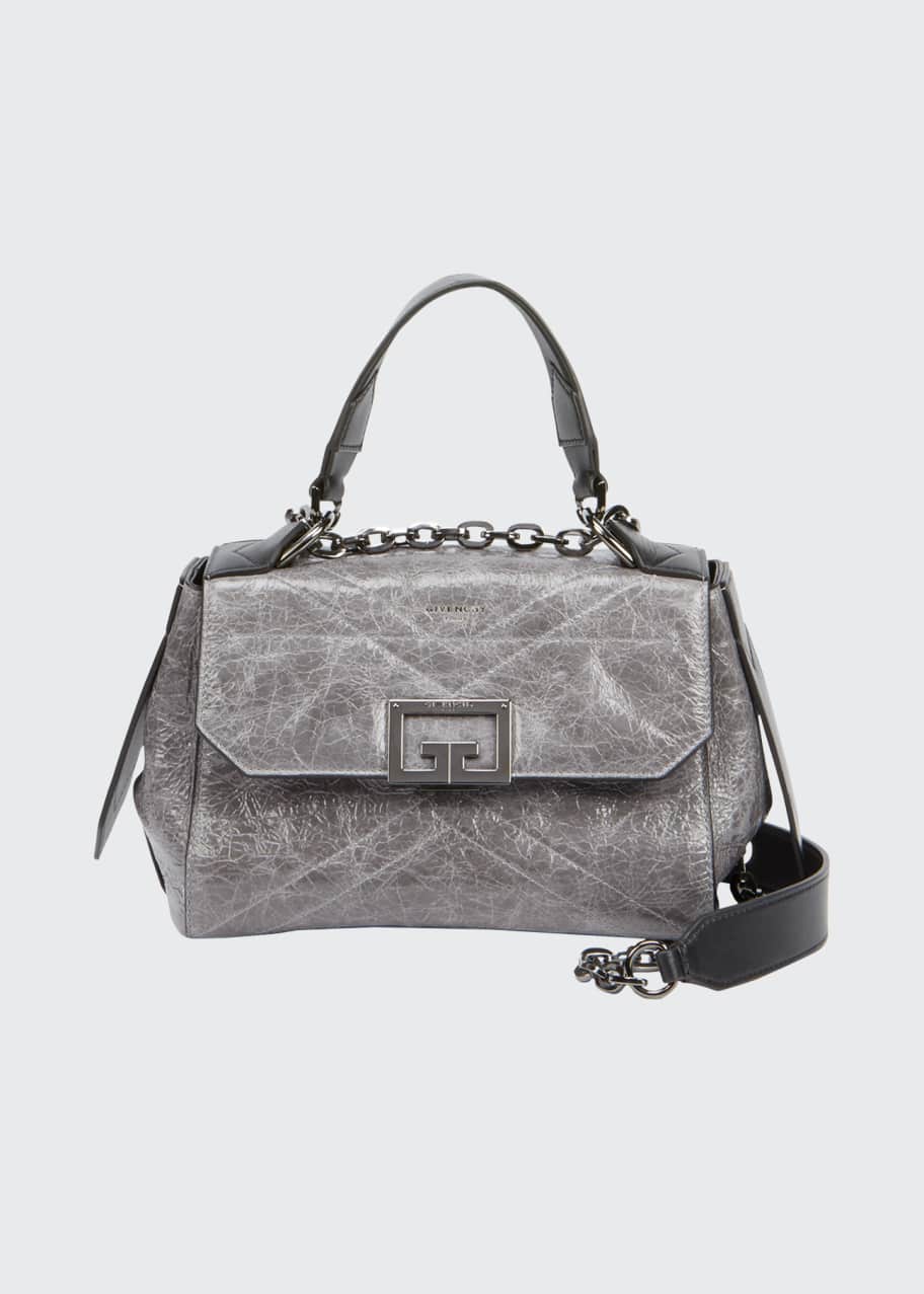 ID Small Shiny Creased Top Handle Bag