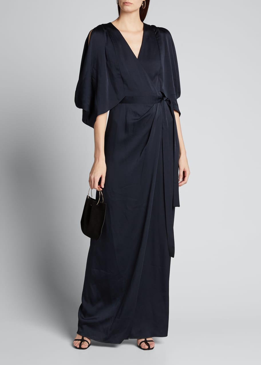 Image 1 of 1: Kimono Long Wrap Gown