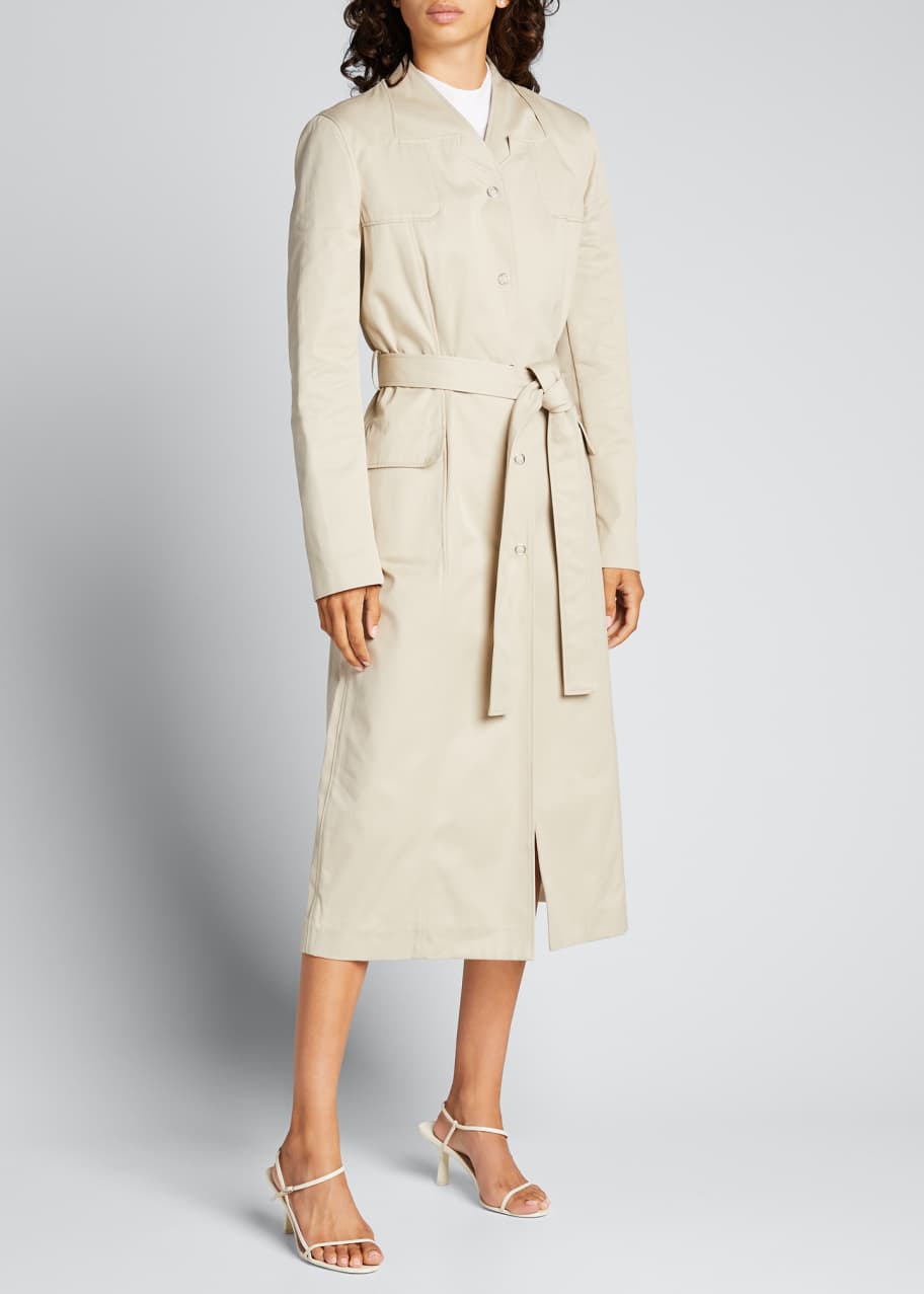 Image 1 of 1: Trompe L'Oeil Belted Trench Coat