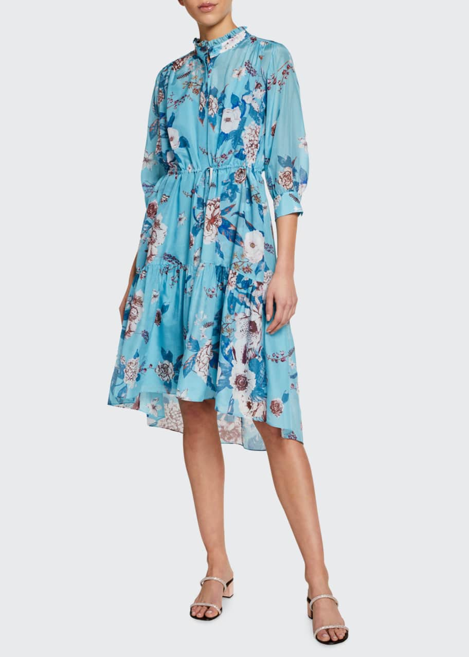 diane von furstenberg blue floral dress Diane Von Furstenberg Blue Floral Printed Silk Maxi Wrap Dress M Diane Von  Furstenberg