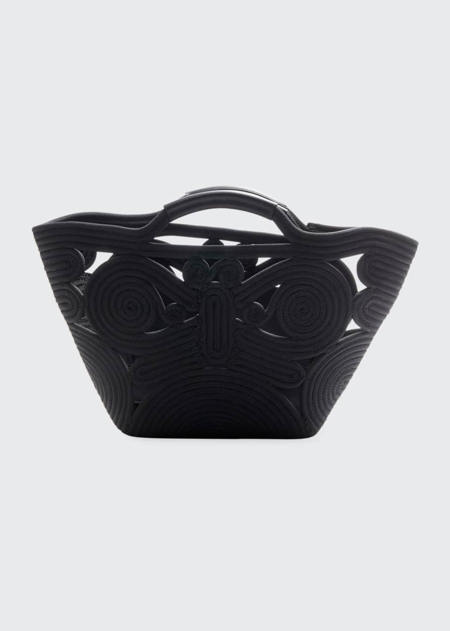 Image 1 of 1: Butterfly Woven Rope Tote Bag
