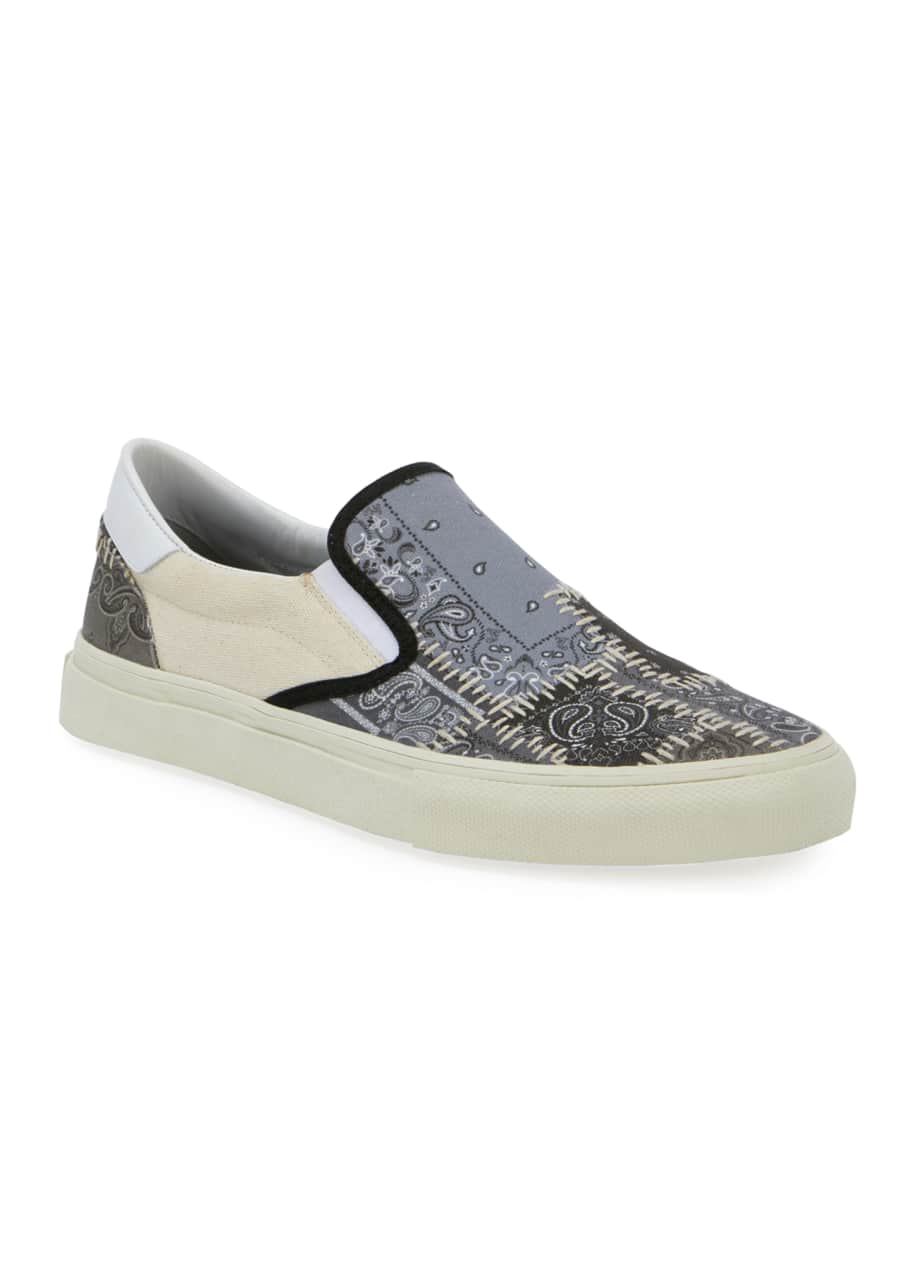 Amiri Men s Reconstructed Bandana Slip On Sneakers Bergdorf Goodman