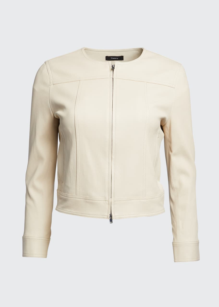 Theory bristol store leather blazer