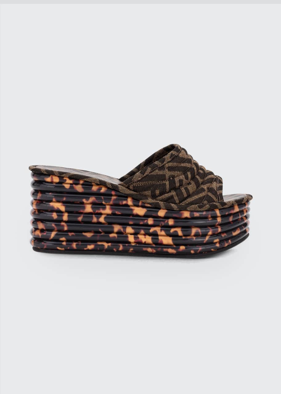 Fendi FF Logo Wedge Slide Sandals Bergdorf Goodman