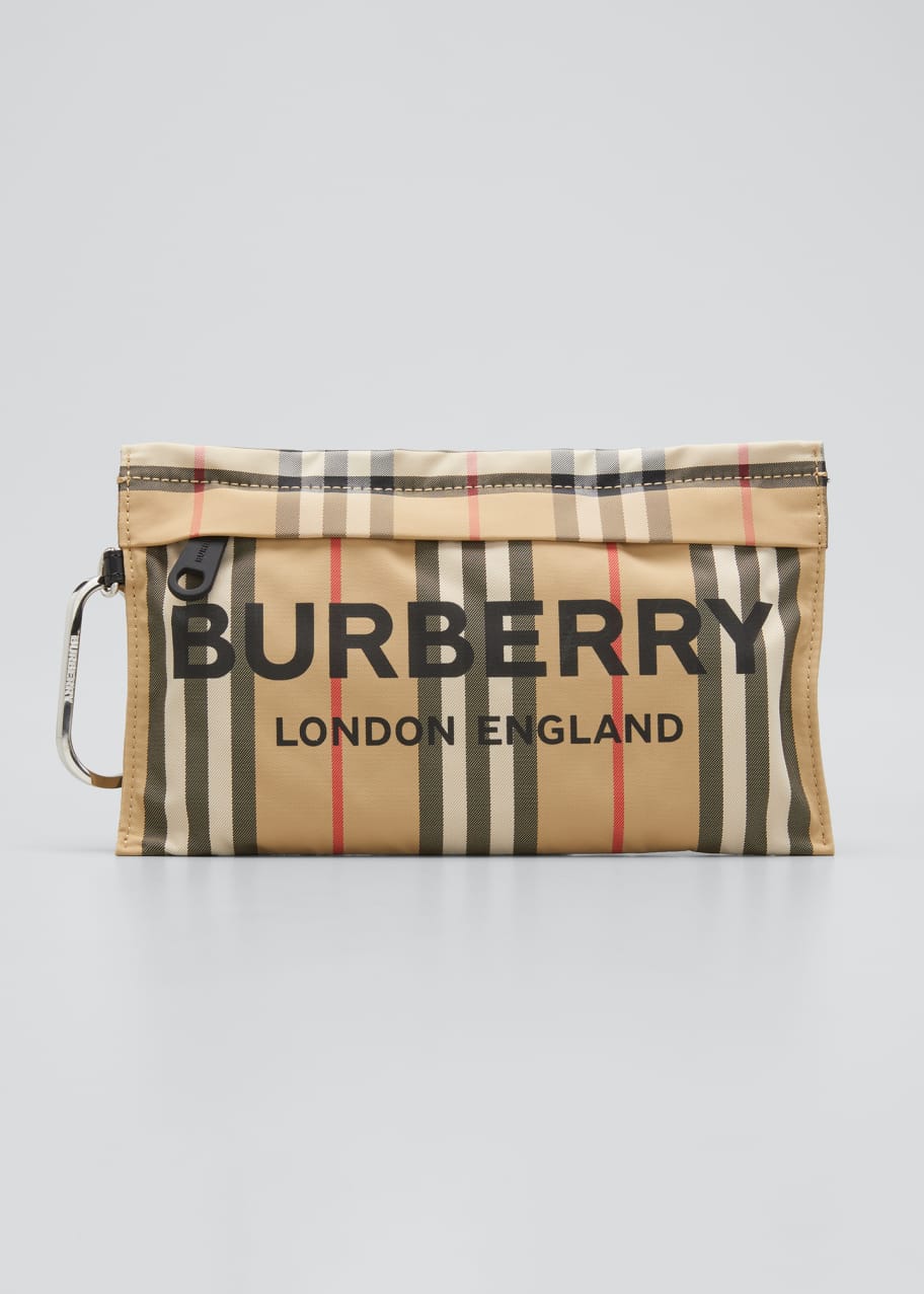 Burberry heritage stripe wristlet bag store