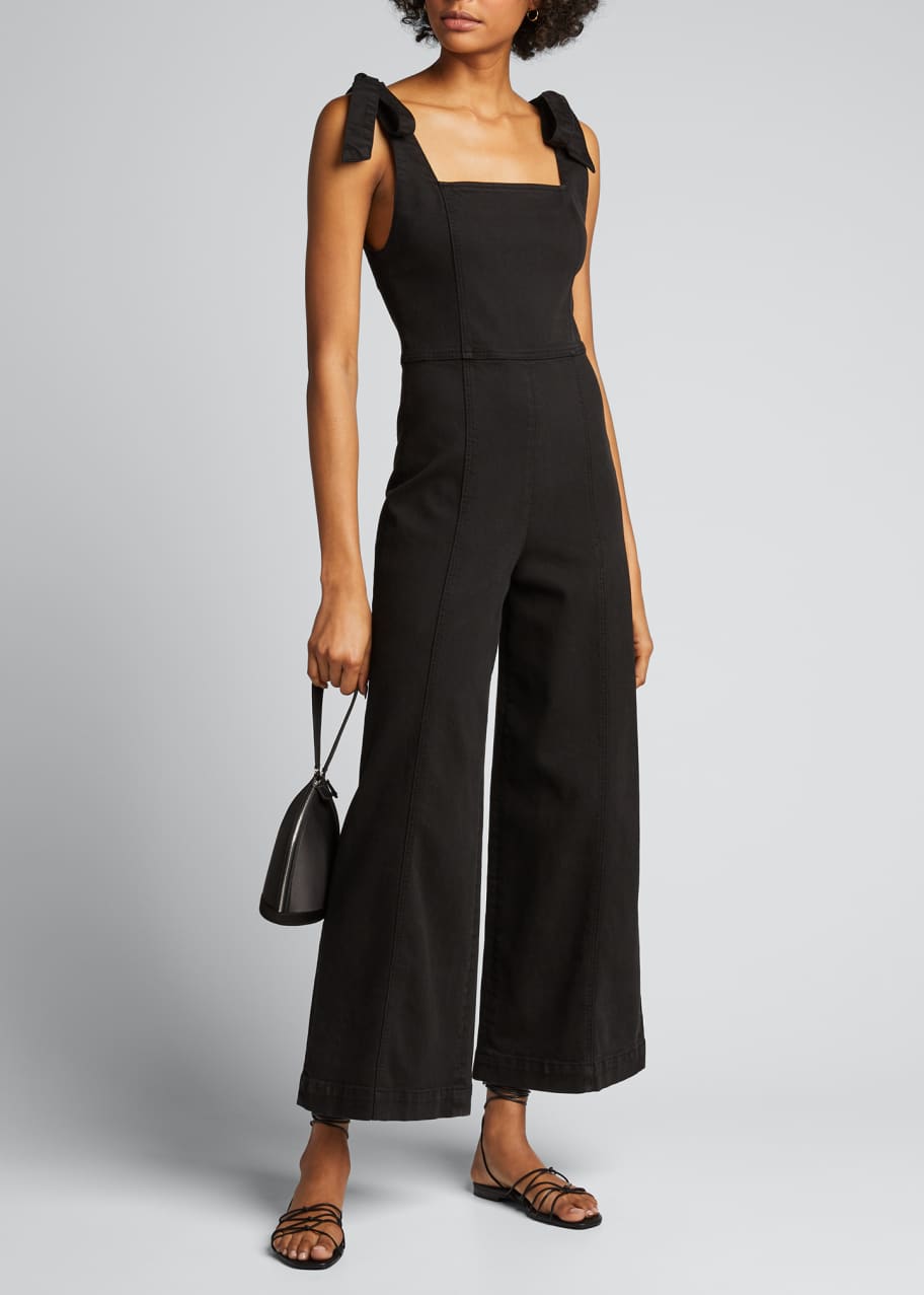 Image 1 of 1: Kinley Tie-Shoulder Gaucho Jumpsuit