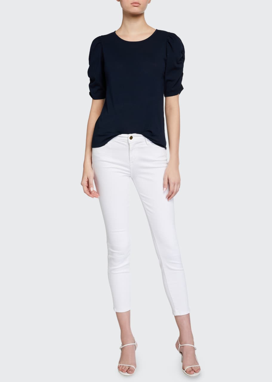 Image 1 of 1: Le Color Cropped Skinny Jeans