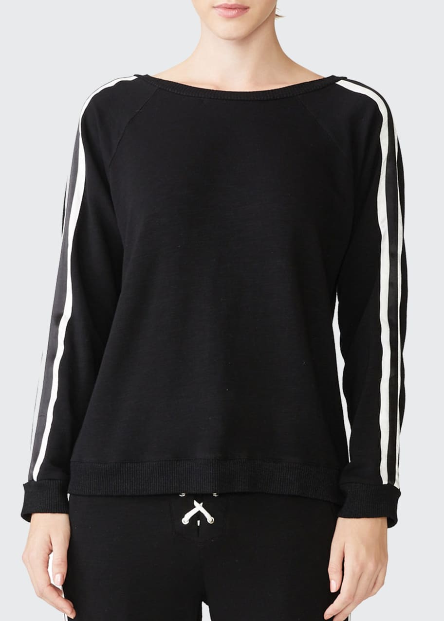 Monrow lace up sweatshirt top