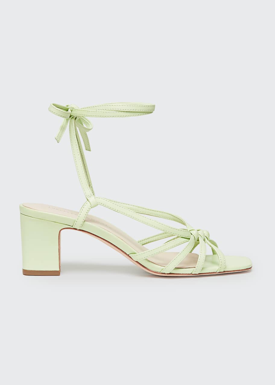 Loeffler Randall Libby Knotted Wrap Block-Heel Sands Bergdorf