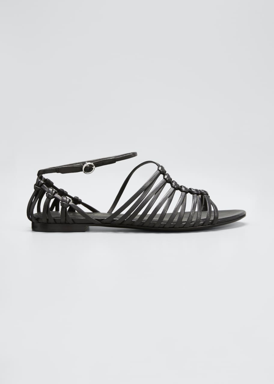 3.1 Phillip Lim Lily Leather Asymmetrical Cage Flat Sandals - Bergdorf ...